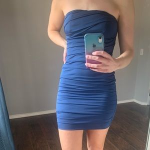 Blue Strapless Dress